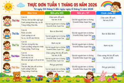 Thực đơn tuần 1 tháng 5 năm 2026